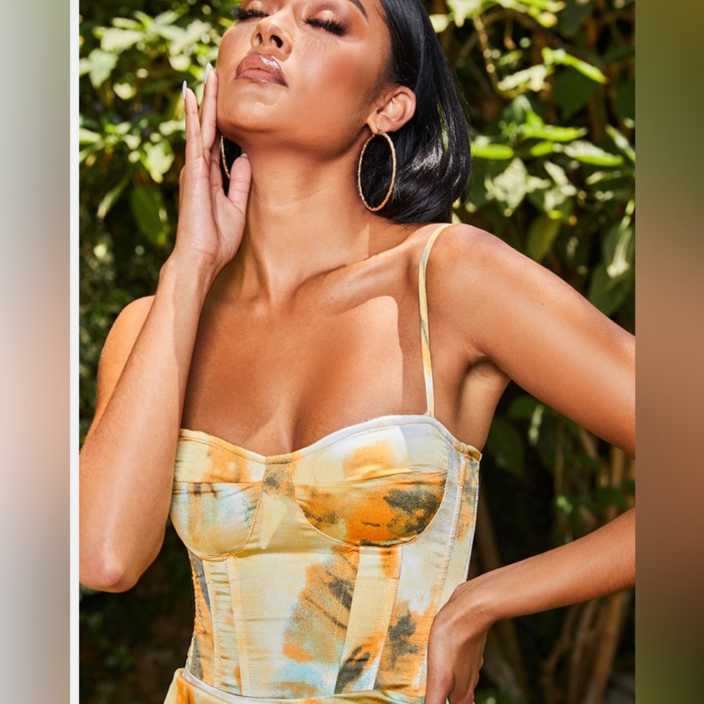 PrettyLittleThing Tie-Dye Corset Top Size 4